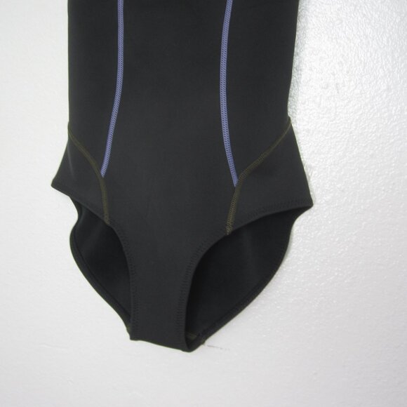 Prana Sporty Eleana One Piece Swimsuit Women's Size S Black Purple Neoprene - Picture 7 of 11